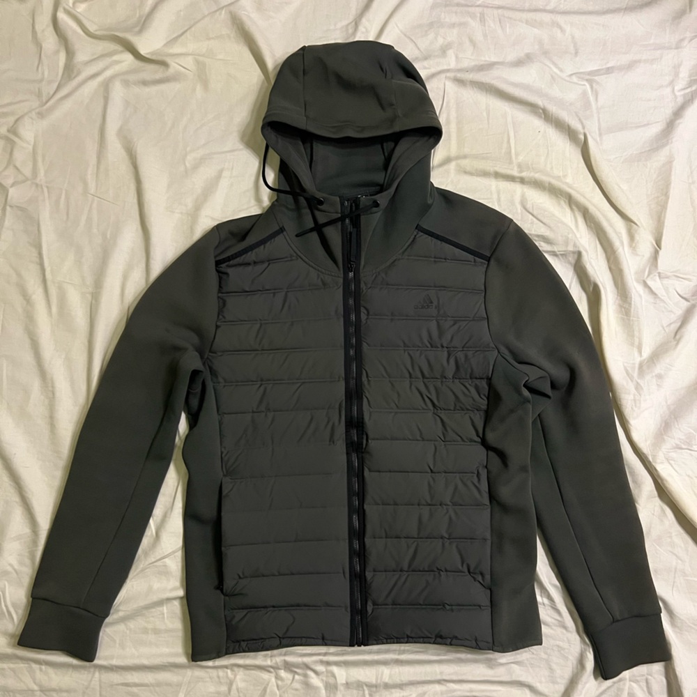 Adidas Men’s Large Zip up Hoodie Jacket NWOT Forest Green